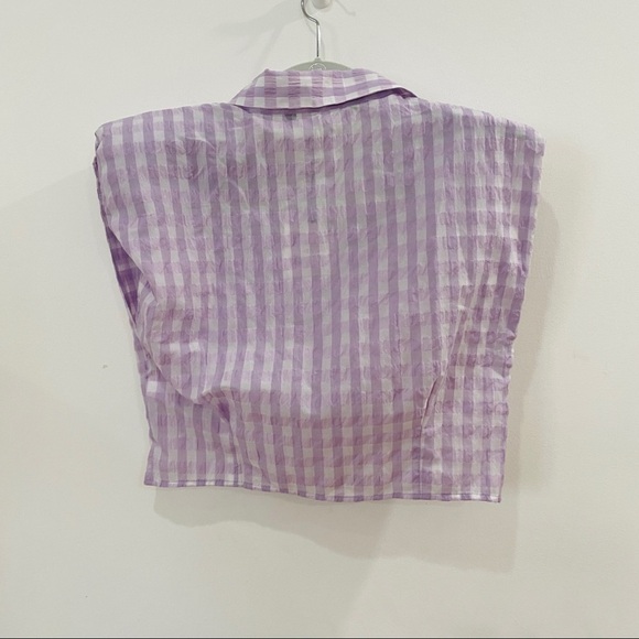 NEW Zara checkered shoulder pad top - Picture 5 of 7